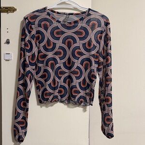 Only Retro Patterned Long Sleeve Top